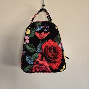 Vera Bradley Travel Bag Make-up Cosmetic Bag Black Base Colorful
